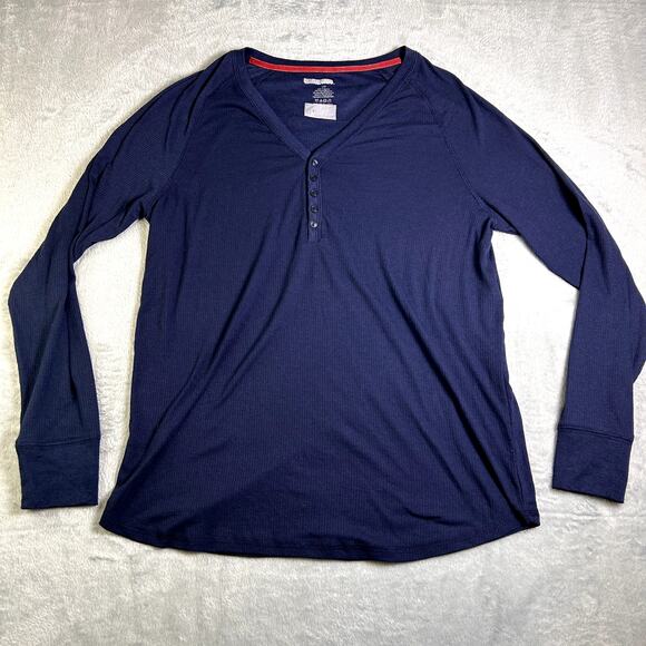 NWOT Y2K Ribbed Knit Henley Navy Women's Large Bella Swan Twilight Core - Picture 1 of 8